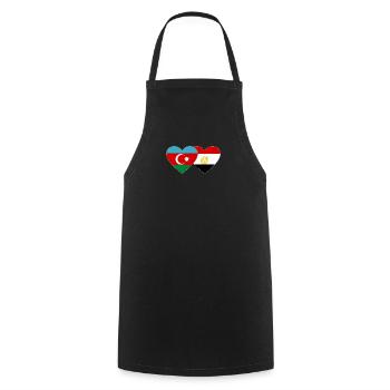 Azerbaijan Egypt Flag Heart - Cooking Apron - black - Front - AI Model Male 185 dark (185cm)