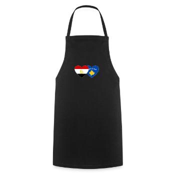Egypte Kosovo Drapeau Coeur - Tablier de cuisine - noir - Devant - AI Model Male 185 dark (185cm)