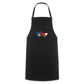 Kosovo Jordanie Drapeau Coeur - Tablier de cuisine - noir - Devant - AI Model Male 185 dark (185cm)