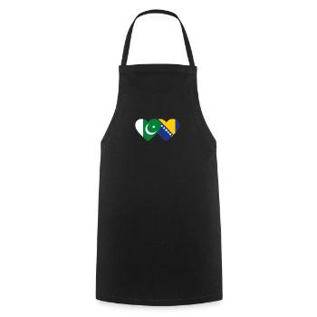 Pakistan Bosnie drapeau coeur - Tablier de cuisine - noir - Devant - AI Model Male 185 dark (185cm)