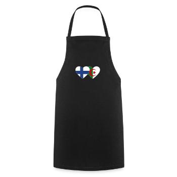 Finland Algeria Flag Heart - Cooking Apron - black - Front - AI Model Male 185 dark (185cm)