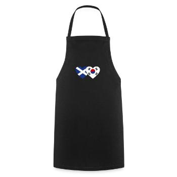 Ecosse Corée du Sud Drapeau Coeur - Tablier de cuisine - noir - Devant - AI Model Male 185 dark (185cm)