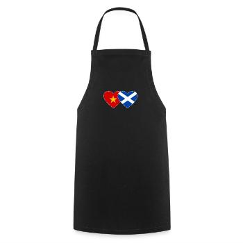 Coeur de drapeau d’Ecosse du Vietnam - Tablier de cuisine - noir - Devant - AI Model Male 185 dark (185cm)