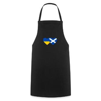 Ukraine Scotland Flag Heart - Cooking Apron - black - Front - AI Model Male 185 dark (185cm)