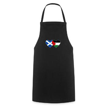 Scotland Palestine Flag Heart - Cooking Apron - black - Front - AI Model Male 185 dark (185cm)