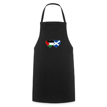 Palestine Ecosse drapeau coeur - Tablier de cuisine - noir - Devant - AI Model Male 185 dark (185cm)