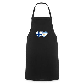 Finland Argentina Flag Heart - Cooking Apron - black - Front - AI Model Male 185 dark (185cm)
