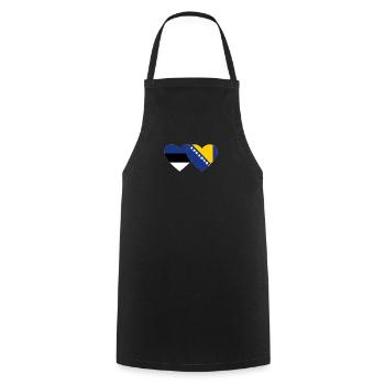 Estonia Bosnia Flag Heart - Cooking Apron - black - Front - AI Model Male 185 dark (185cm)