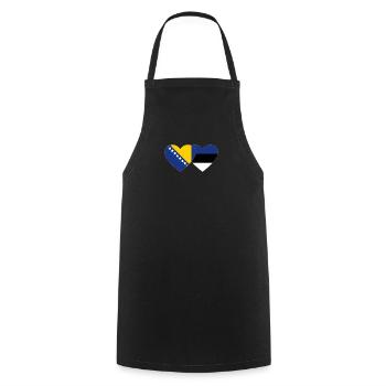 Bosnien Estland Flagge Herz - Kochschürze - Schwarz - Vorne - AI Model Male 185 dark (185cm)