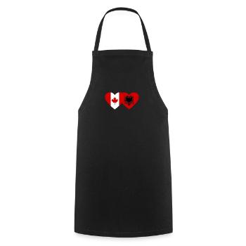 Canada Albanie Drapeau Coeur - Tablier de cuisine - noir - Devant - AI Model Male 185 dark (185cm)