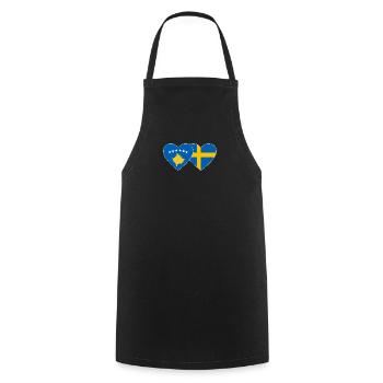 Kosovo Schweden Flagge - Kochschürze - Schwarz - Vorne - AI Model Male 185 dark (185cm)