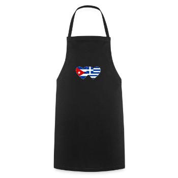 Kuba Griechenland Flagge Herz - Kochschürze - Schwarz - Vorne - AI Model Male 185 dark (185cm)