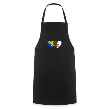 Bosnien Algerien Flagge Herz - Kochschürze - Schwarz - Vorne - AI Model Male 185 dark (185cm)