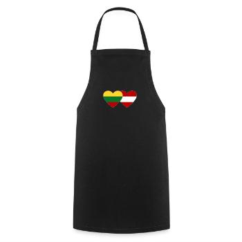 Lithuania Austria Flag Heart - Cooking Apron - black - Front - AI Model Male 185 dark (185cm)