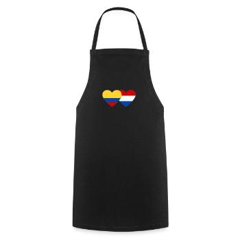 Colombia Holland Flag Heart - Cooking Apron - black - Front - AI Model Male 185 dark (185cm)