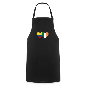 Colombia Ireland Flag Heart - Cooking Apron - black - Front - AI Model Male 185 dark (185cm)