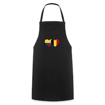 Colombia Belgium Flag Heart - Cooking Apron - black - Front - AI Model Male 185 dark (185cm)