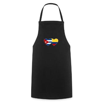 Cuba Colombia Flag Heart - Cooking Apron - black - Front - AI Model Male 185 dark (185cm)