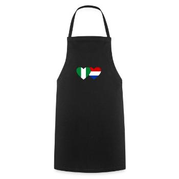 Nigeria Holland Flag Heart - Cooking Apron - black - Front - AI Model Male 185 dark (185cm)