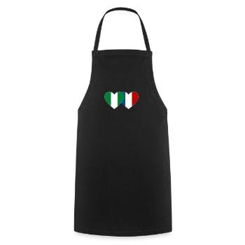 Drapeau du Nigeria France Coeur - Tablier de cuisine - noir - Devant - AI Model Male 185 dark (185cm)