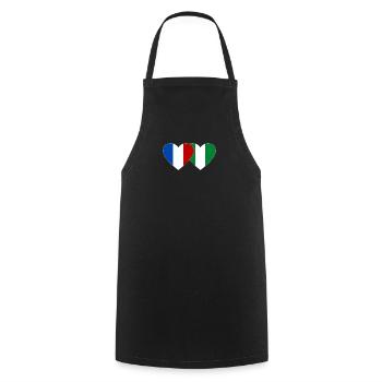 France Nigeria Flag Heart - Cooking Apron - black - Front - AI Model Male 185 dark (185cm)