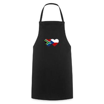 Afrique du Sud Drapeau République Tchèque Coeur - Tablier de cuisine - noir - Devant - AI Model Male 185 dark (185cm)
