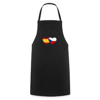Spanien Tschechien Flagge Herz - Kochschürze - Schwarz - Vorne - AI Model Male 185 dark (185cm)