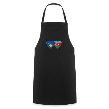 Kosovo Azerbaijan Flag Heart - Cooking Apron - black - Front - AI Model Male 185 dark (185cm)