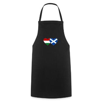 Hongrie Écosse Drapeau Cœur - Tablier de cuisine - noir - Devant - AI Model Male 185 dark (185cm)