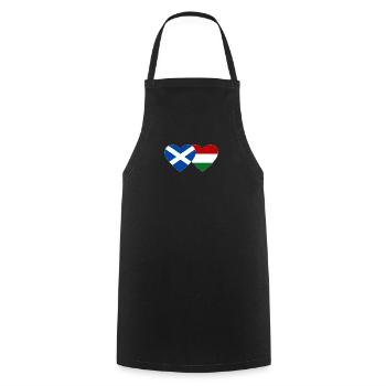 Scotland Hungary Flag Heart - Cooking Apron - black - Front - AI Model Male 185 dark (185cm)
