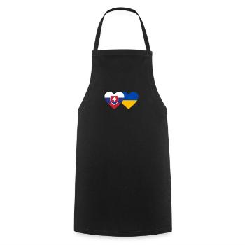 Slowakei Ukraine Flagge Herz - Kochschürze - Schwarz - Vorne - AI Model Male 185 dark (185cm)