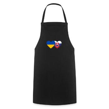 Ukraine Slowakei Flagge Herz - Kochschürze - Schwarz - Vorne - AI Model Male 185 dark (185cm)