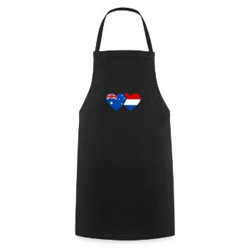 Australien Holland Flagge Herz Flagge - Kochschürze - Schwarz - Vorne - AI Model Male 185 dark (185cm)