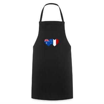 Drapeau de l’Australie France Coeur - Tablier de cuisine - noir - Devant - AI Model Male 185 dark (185cm)