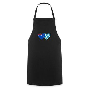 Drapeau de la Nouvelle-Zélande Bavaria Coeur - Tablier de cuisine - noir - Devant - AI Model Male 185 dark (185cm)