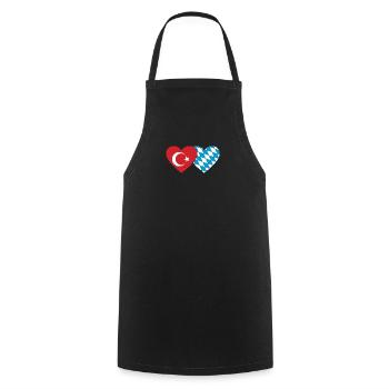 Turkey Bavaria Flag Heart - Cooking Apron - black - Front - AI Model Male 185 dark (185cm)