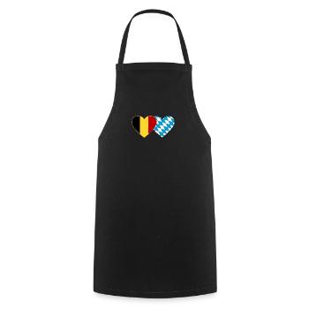 Belgium Bavaria Flag Heart - Cooking Apron - black - Front - AI Model Male 185 dark (185cm)
