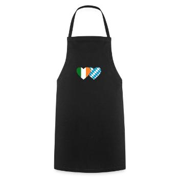 Ireland Bavaria Flag Heart - Cooking Apron - black - Front - AI Model Male 185 dark (185cm)