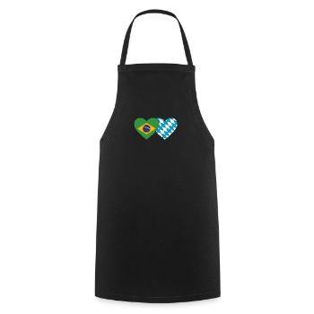 Brazil Bavaria Flag Heart - Cooking Apron - black - Front - AI Model Male 185 dark (185cm)