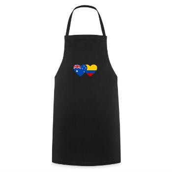 Drapeau de l’Australie et de la Colombie - Tablier de cuisine - noir - Devant - AI Model Male 185 dark (185cm)