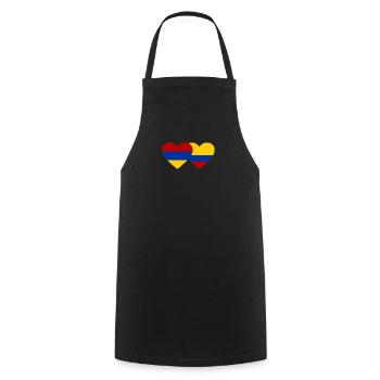 Armenia Colombia Flag Heart - Cooking Apron - black - Front - AI Model Male 185 dark (185cm)