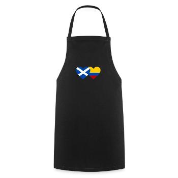 Scotland Colombia Flag Heart - Cooking Apron - black - Front - AI Model Male 185 dark (185cm)