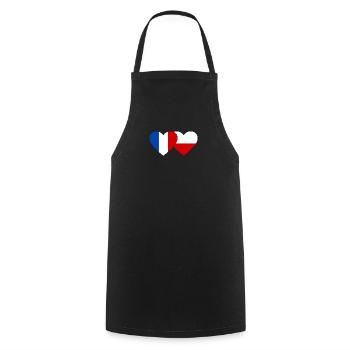 Frankreich Polen Flagge Herz - Kochschürze - Schwarz - Vorne - AI Model Male 185 dark (185cm)