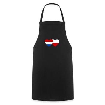Holland Poland Flag Heart - Cooking Apron - black - Front - AI Model Male 185 dark (185cm)