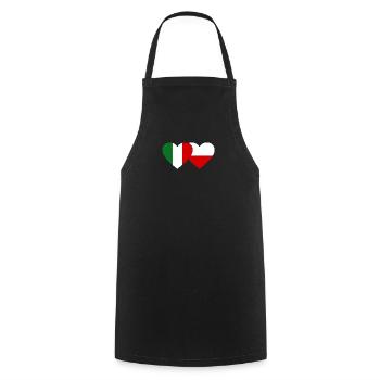 Italien Polen Flagge Herz - Kochschürze - Schwarz - Vorne - AI Model Male 185 dark (185cm)