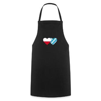 Poland Bavaria Flag Heart - Cooking Apron - black - Front - AI Model Male 185 dark (185cm)