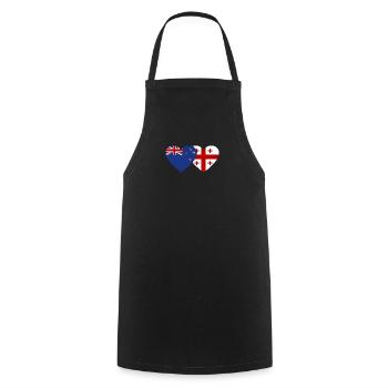 Nouvelle-Zélande Géorgie Drapeau Coeur - Tablier de cuisine - noir - Devant - AI Model Male 185 dark (185cm)