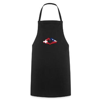 Denmark Chile Flag Hands Heart Shape Used - Cooking Apron - black - Front - AI Model Male 185 dark (185cm)