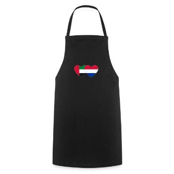 Émirats arabes unis Hollande Drapeau Coeur - Tablier de cuisine - noir - Devant - AI Model Male 185 dark (185cm)