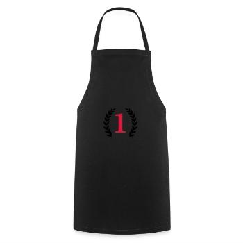 1 - Cooking Apron - black - Front - AI Model Male 185 dark (185cm)